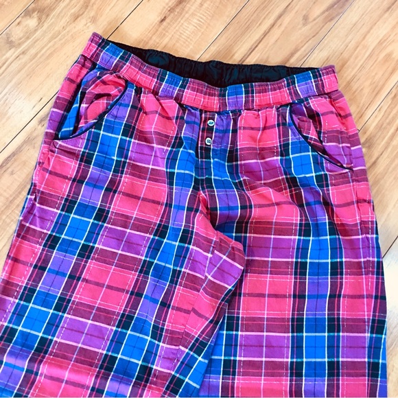 Victoria Secret plaid pajama pants red glitter small cotton - Picture 2 of 7